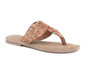 09-021-0607-3232Roper Wms Juliet Tan Floral Leather