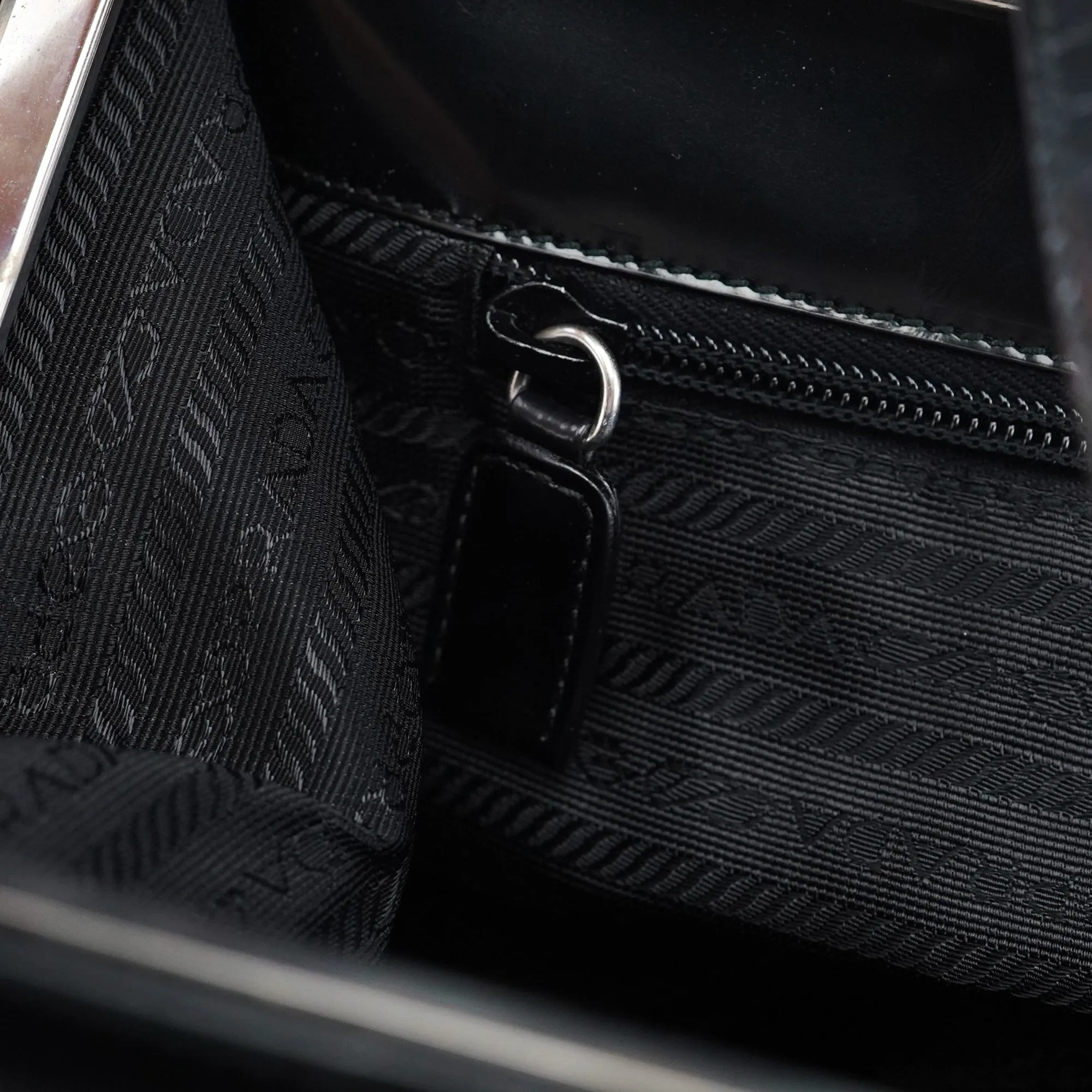 1995 Black Spazzolato Clutch Tote Bag