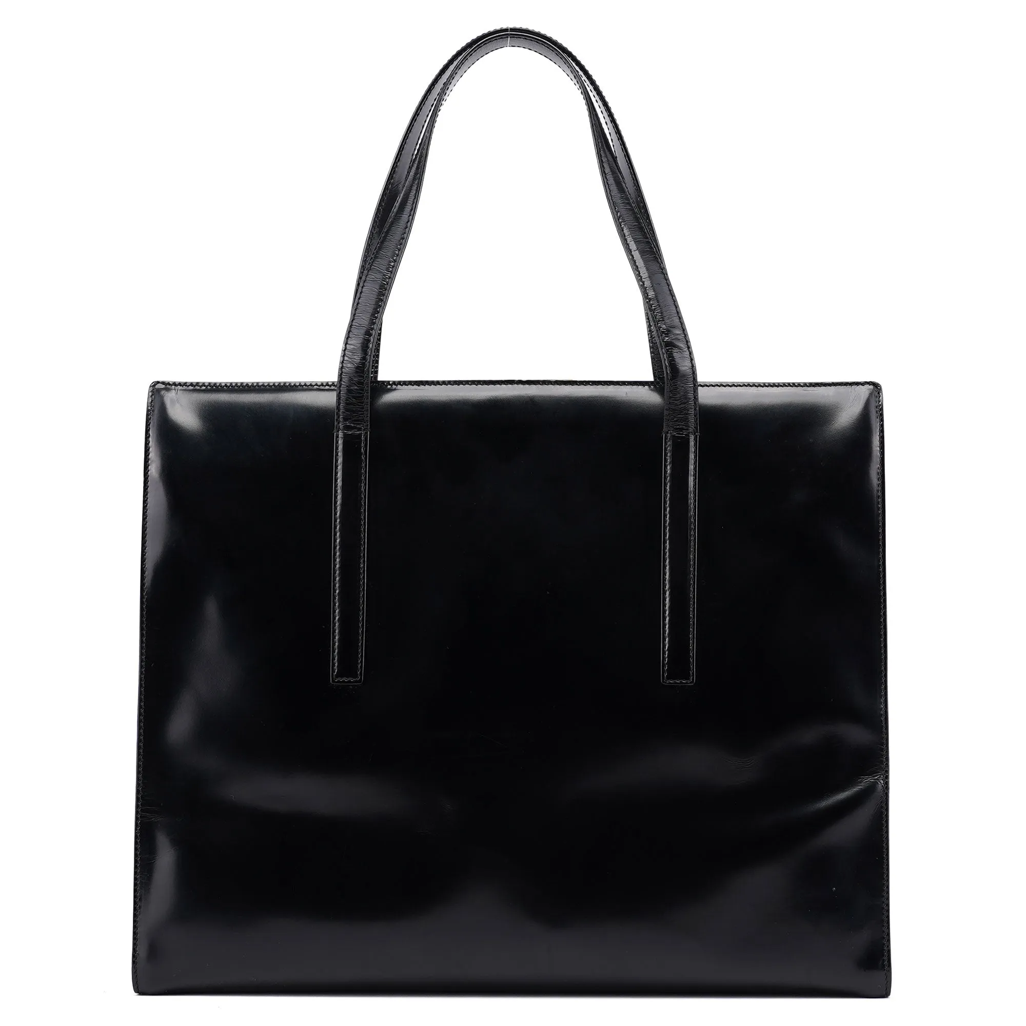 1995 Black Spazzolato Clutch Tote Bag