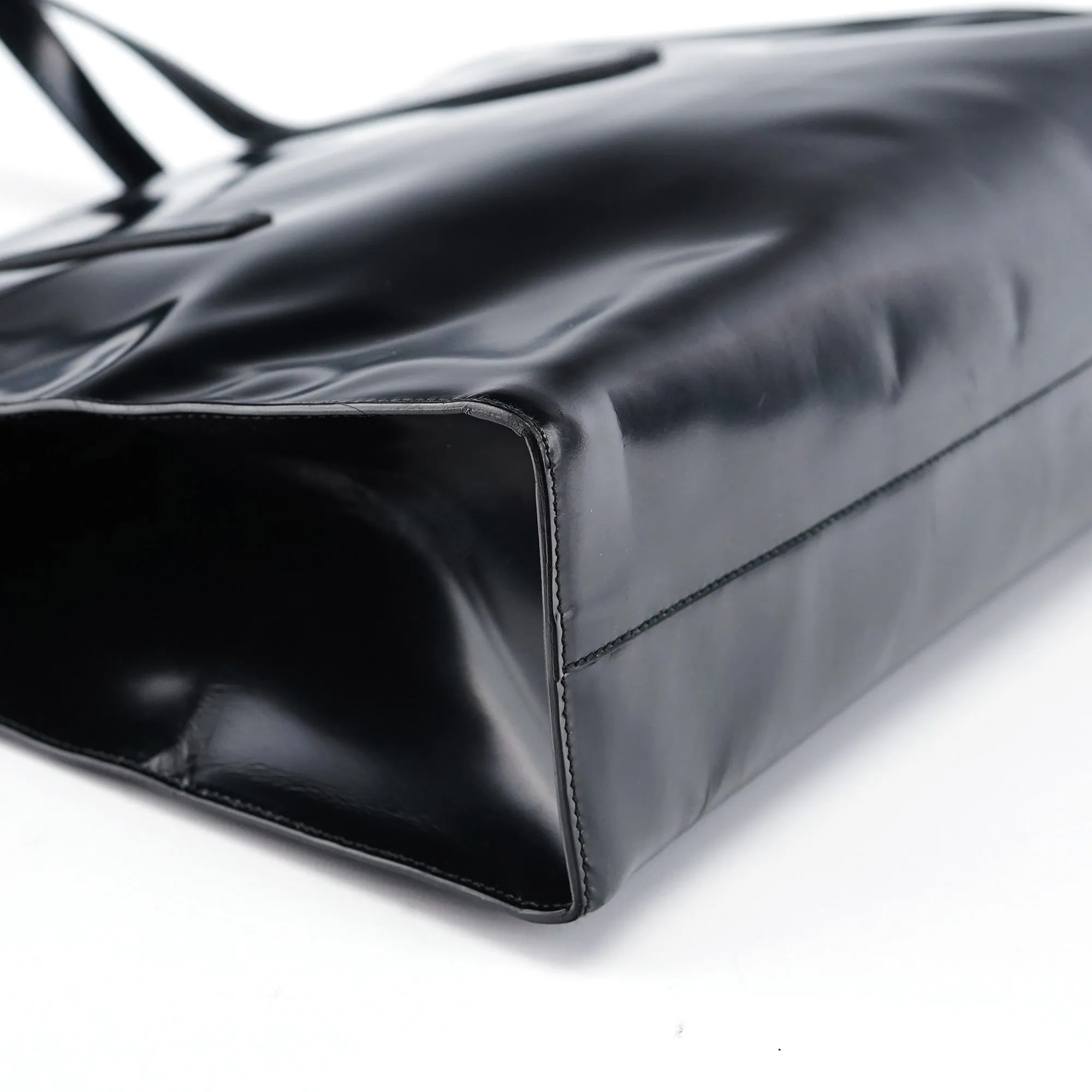 1995 Black Spazzolato Clutch Tote Bag
