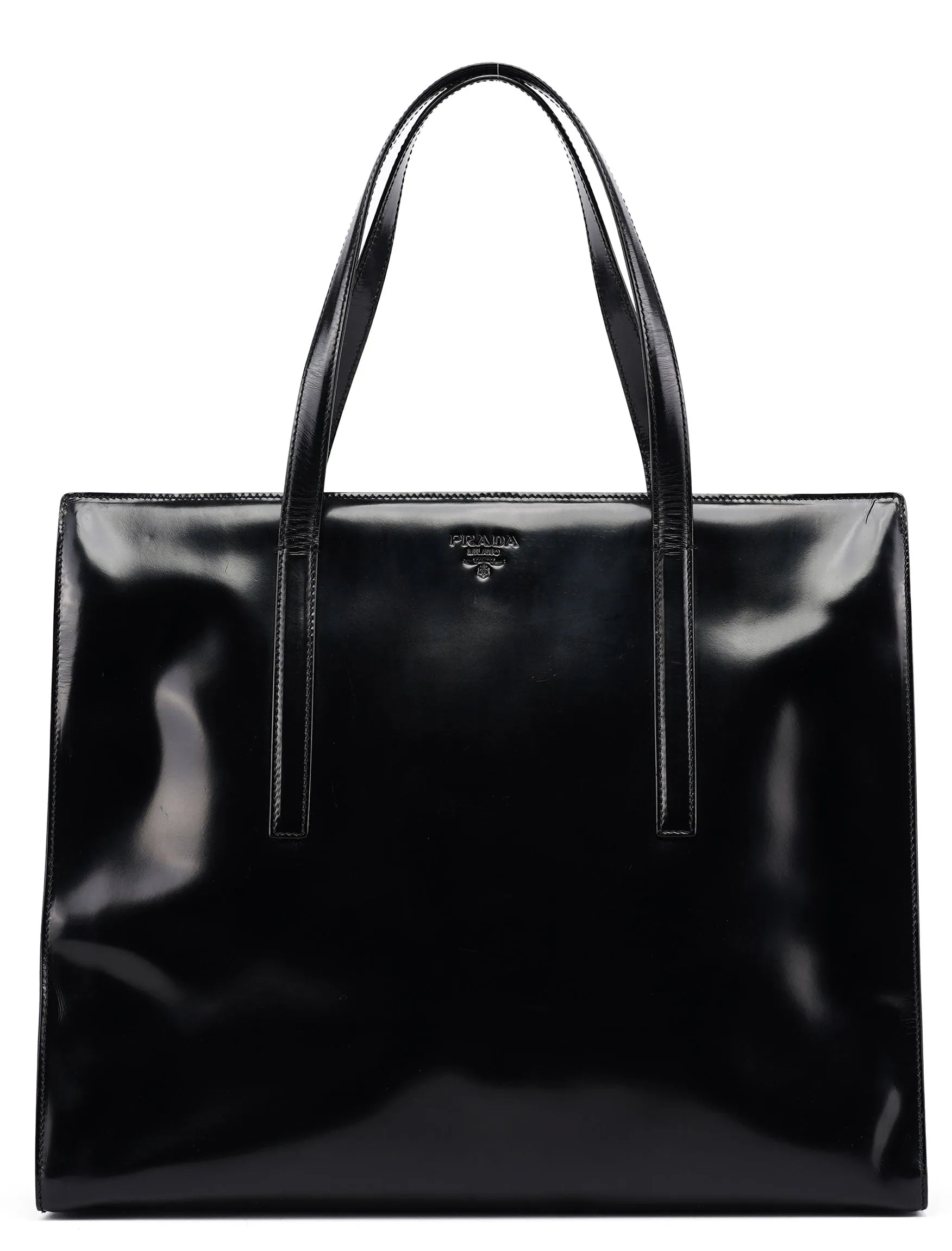 1995 Black Spazzolato Clutch Tote Bag