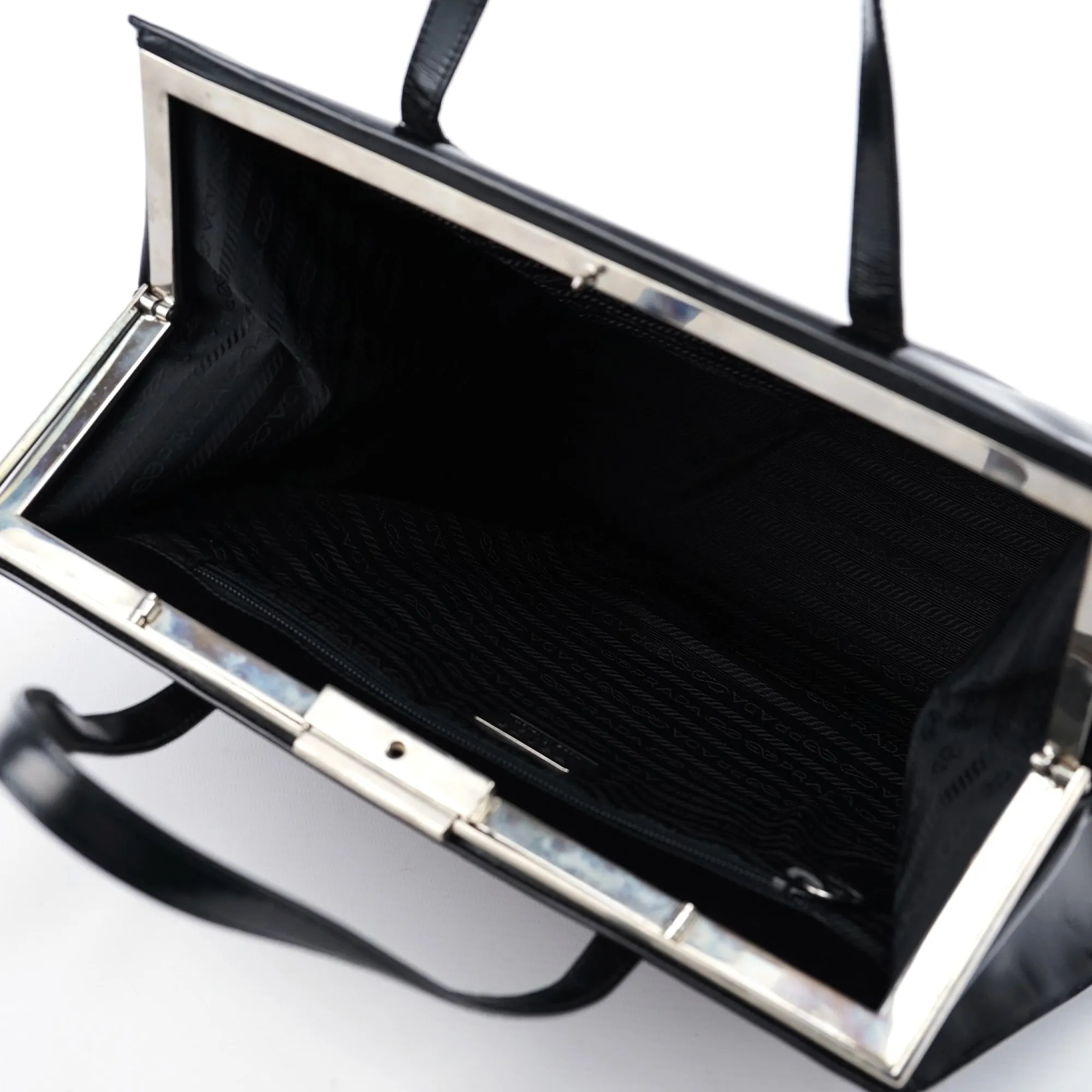 1995 Black Spazzolato Clutch Tote Bag