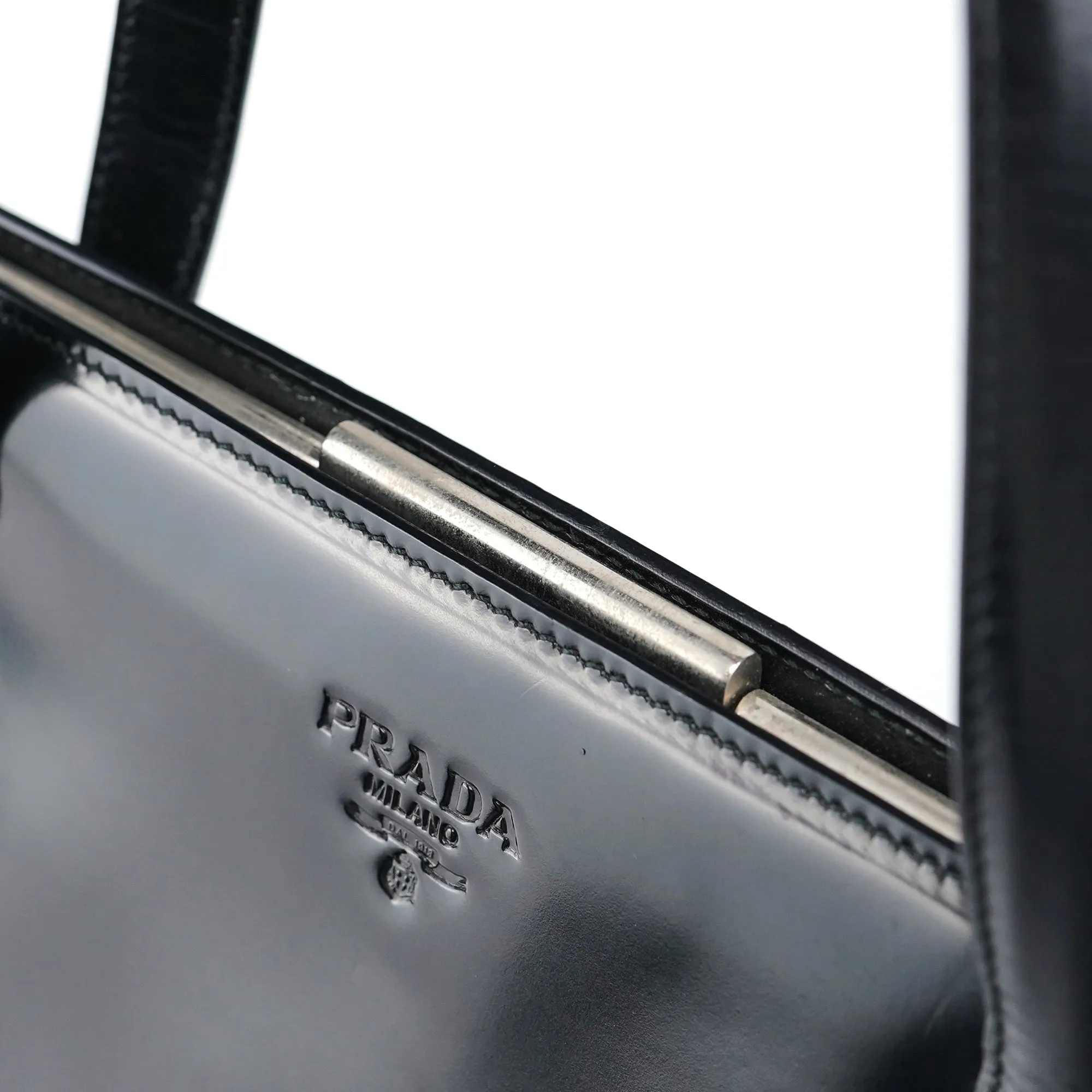 1995 Black Spazzolato Clutch Tote Bag