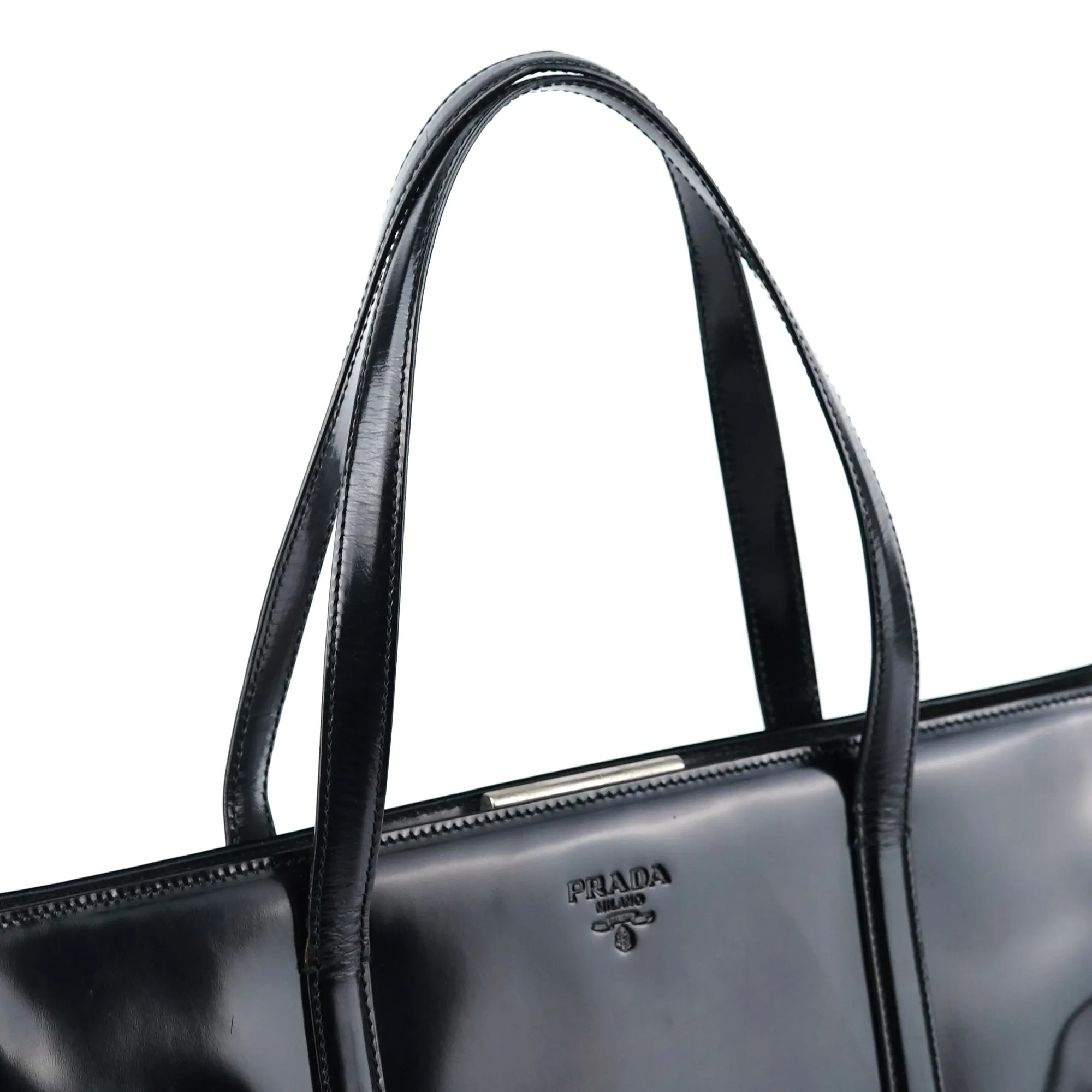 1995 Black Spazzolato Clutch Tote Bag