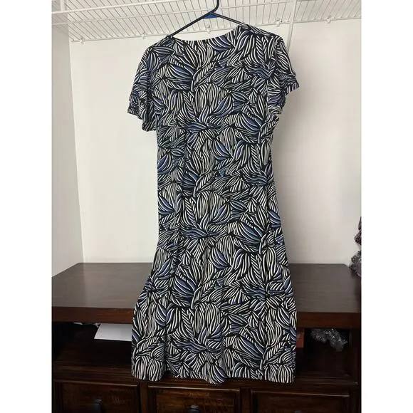 Anne Klein Faux-Wrap Flutter Sleeve Floral Print Dress Multi-Color 1X