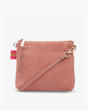 ARLINGTON MILNE Alexis Crossbody - Dusty Pink Suede