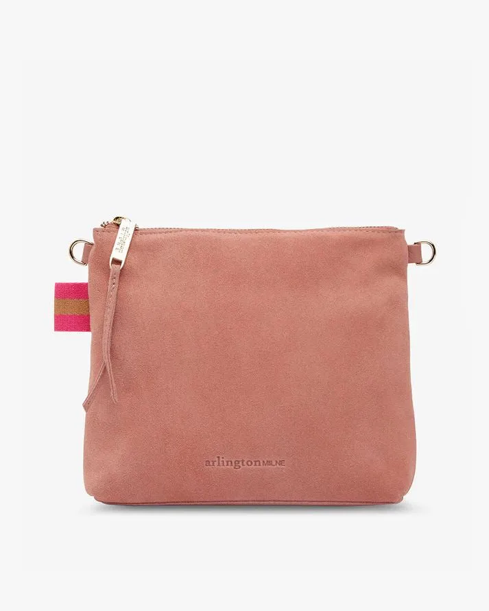 ARLINGTON MILNE Alexis Crossbody - Dusty Pink Suede