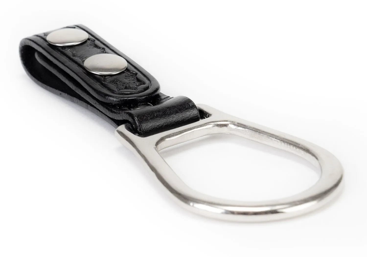 Basket Weave Leather Ring Flashlight Holder