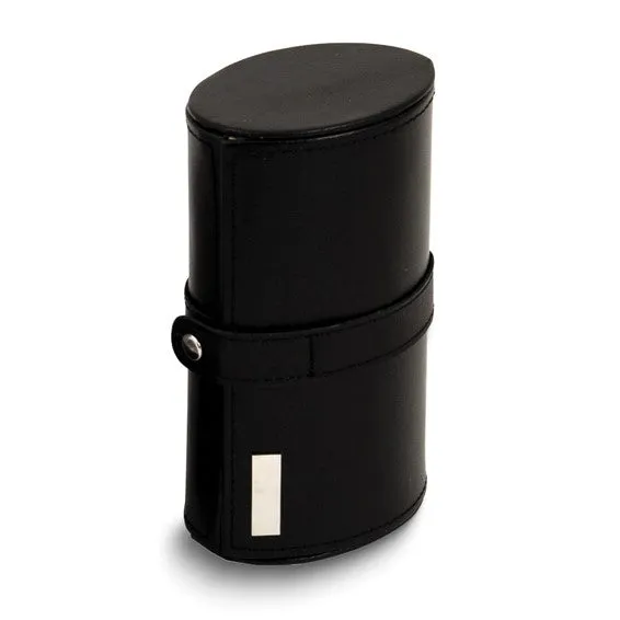 Black Leather Cuff Link & Watch Storage Case