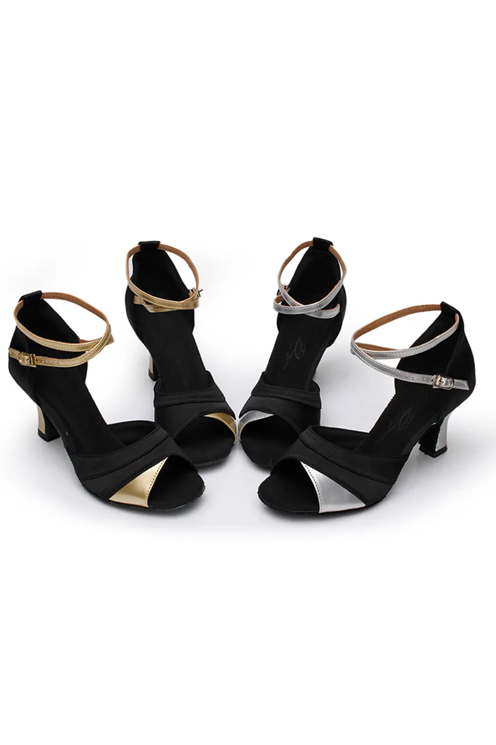 Black Silver Pointed Sandal