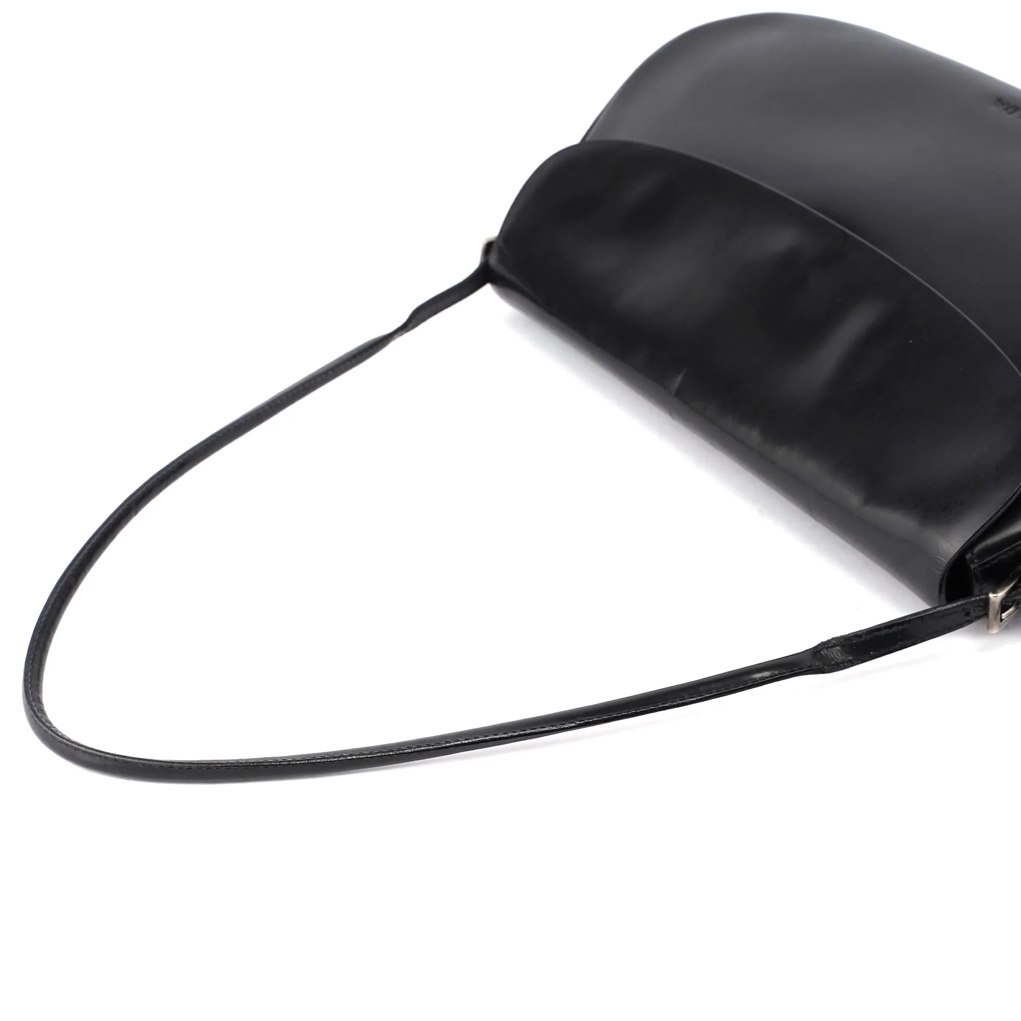 Black Spazzolato Chic Shoulder Bag