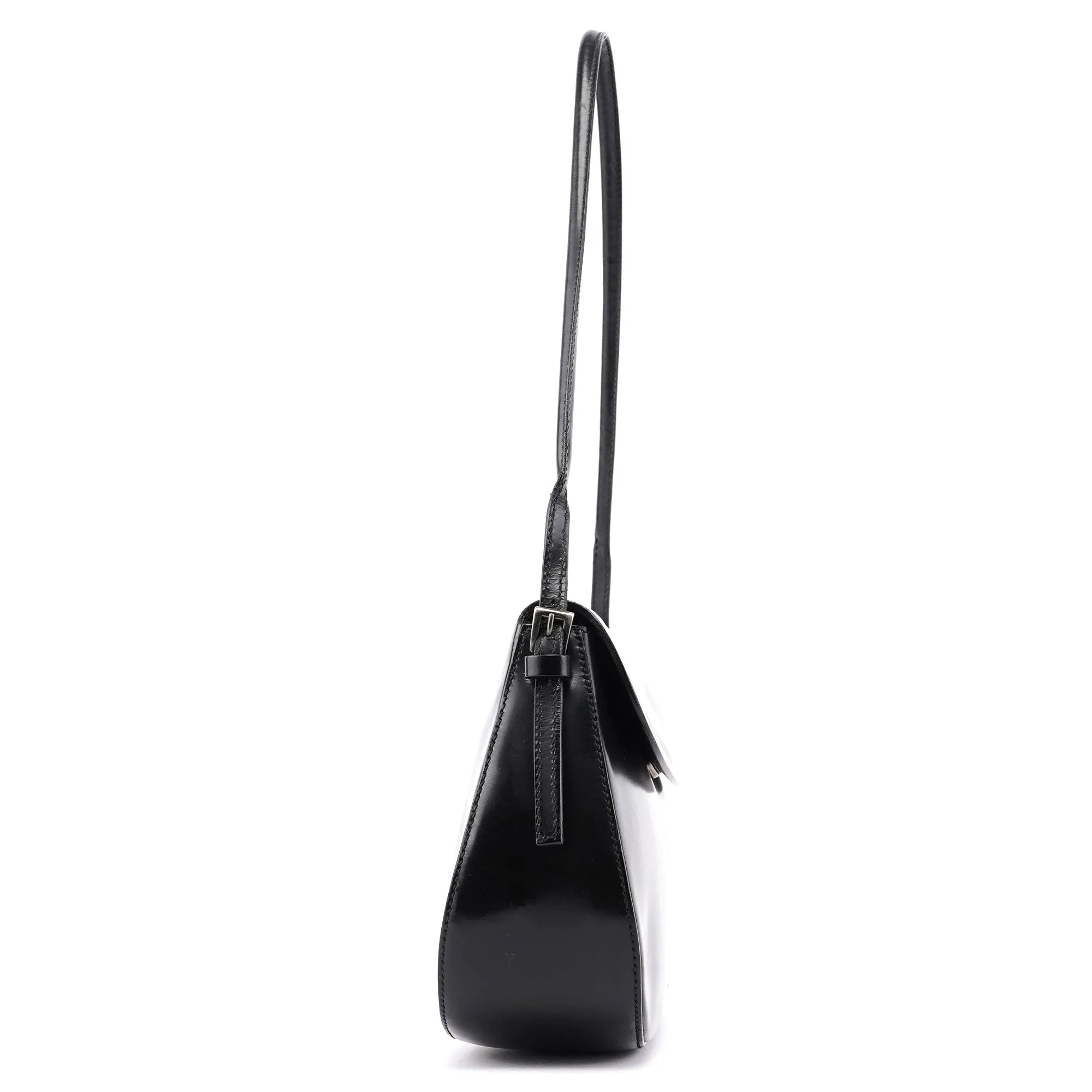 Black Spazzolato Chic Shoulder Bag
