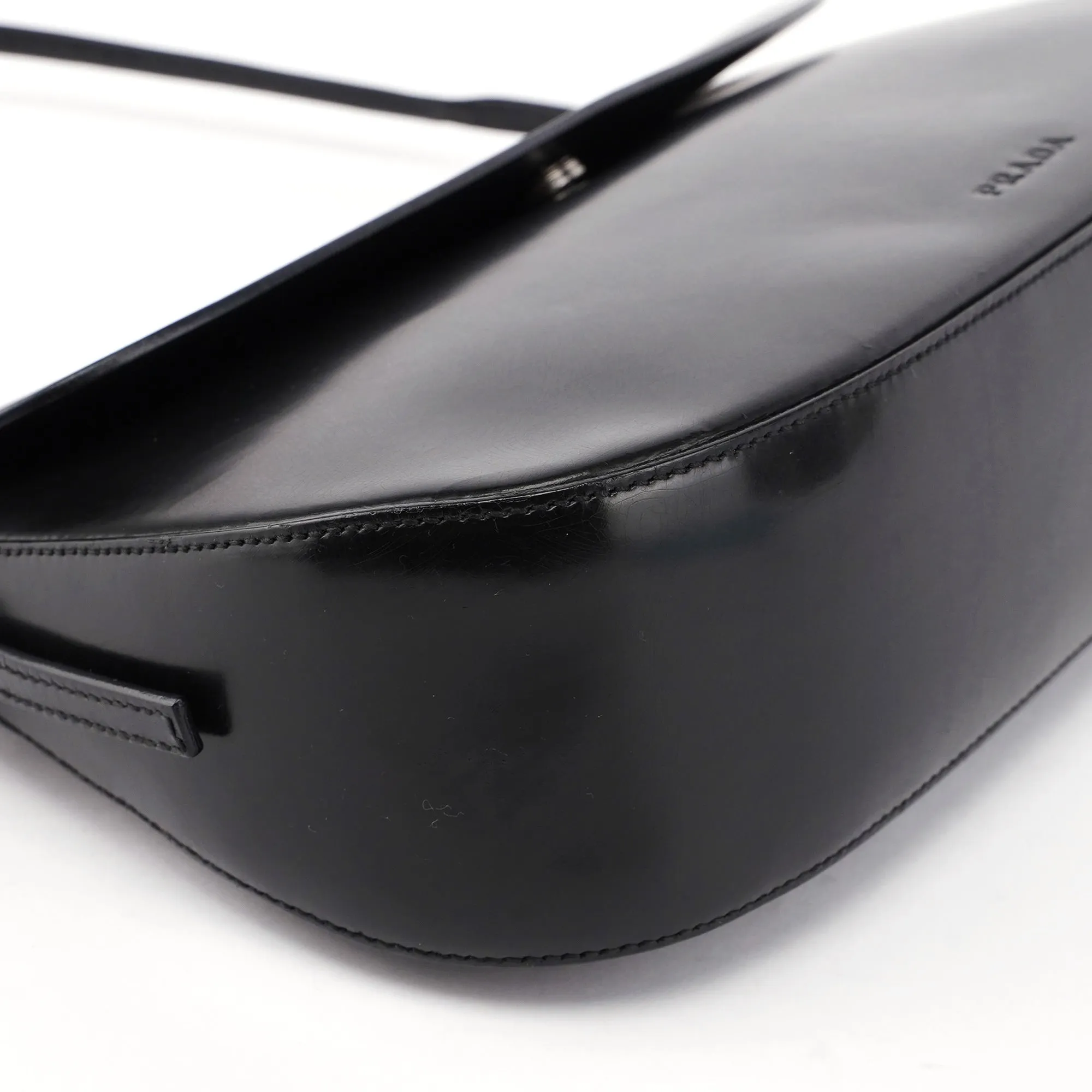 Black Spazzolato Chic Shoulder Bag