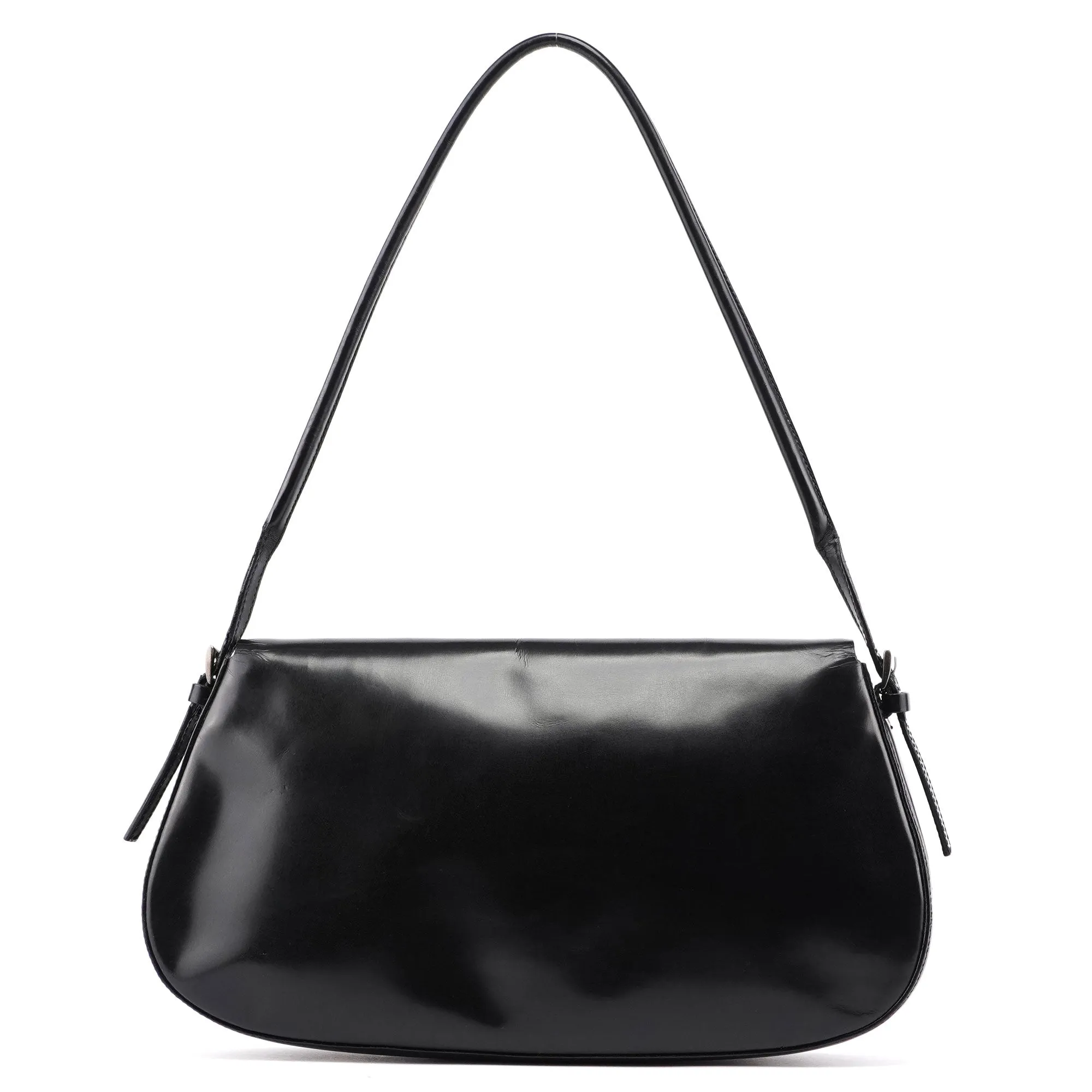 Black Spazzolato Chic Shoulder Bag