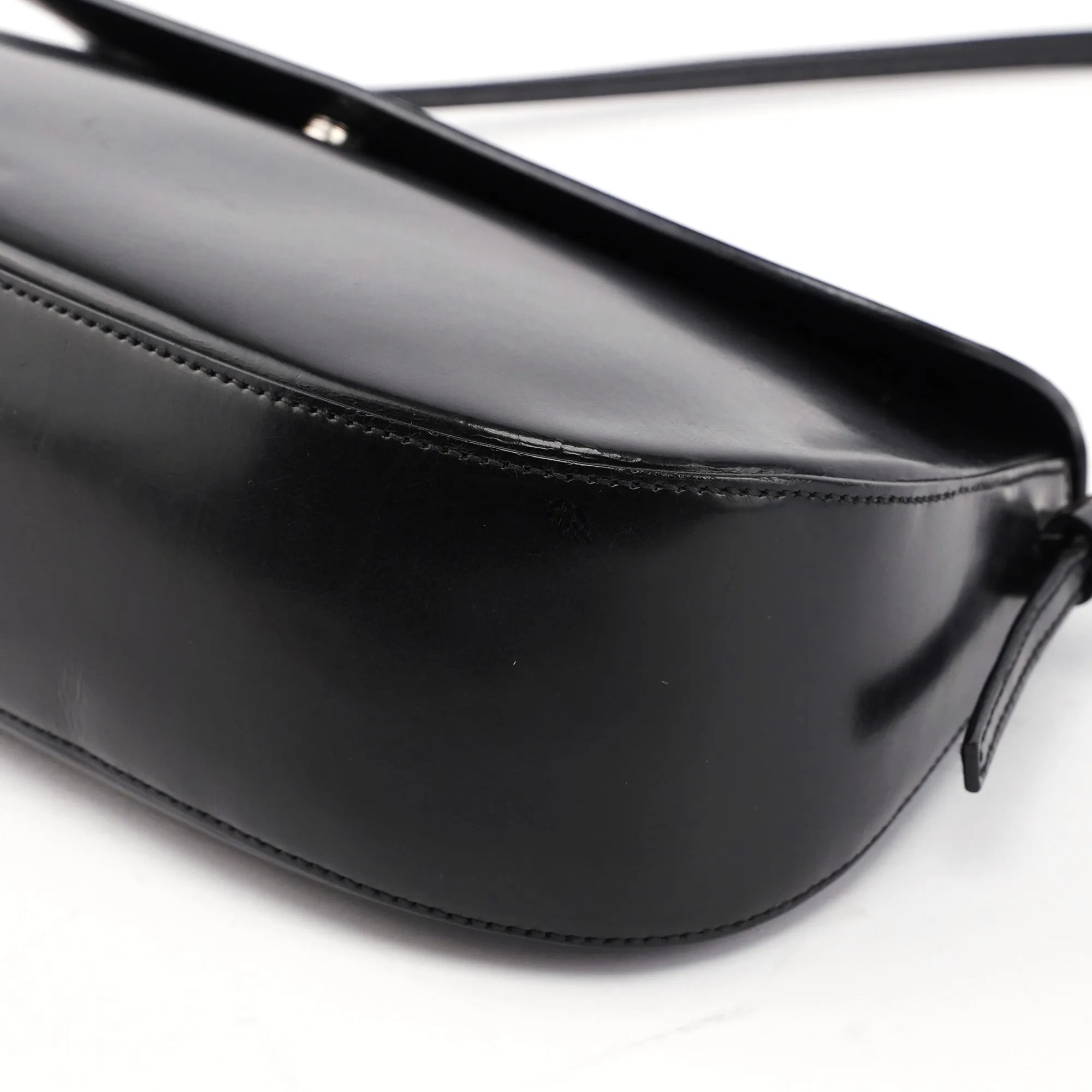 Black Spazzolato Chic Shoulder Bag