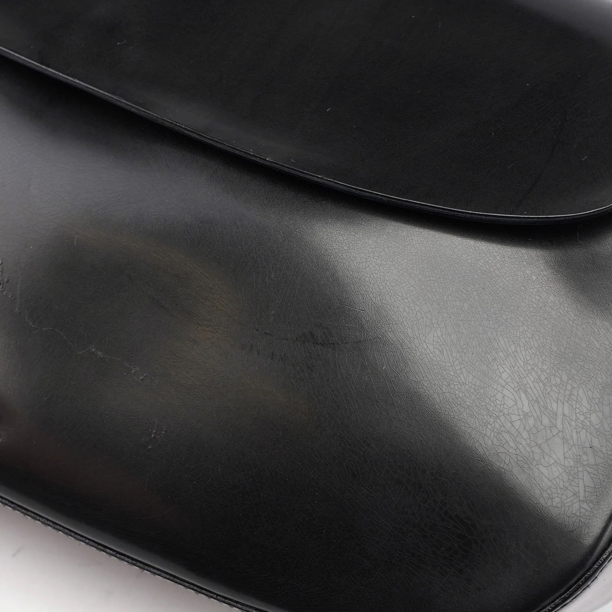 Black Spazzolato Chic Shoulder Bag