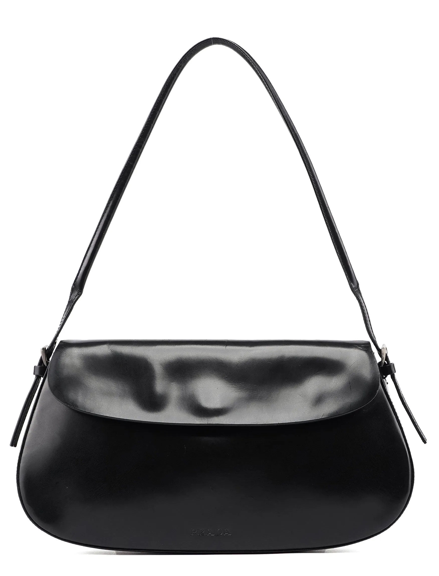 Black Spazzolato Chic Shoulder Bag