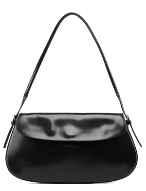Black Spazzolato Chic Shoulder Bag