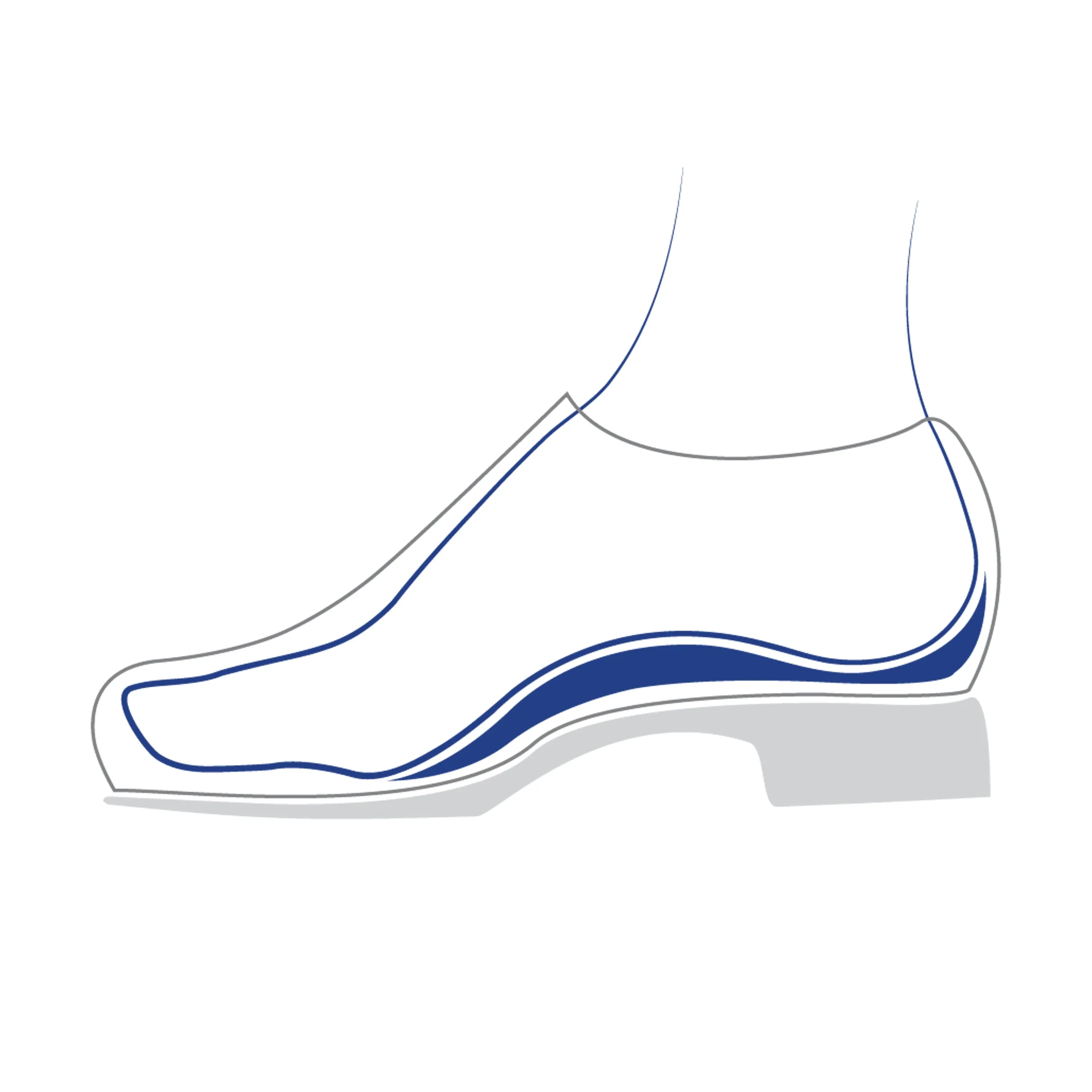 Blue Footbed Heels Textile