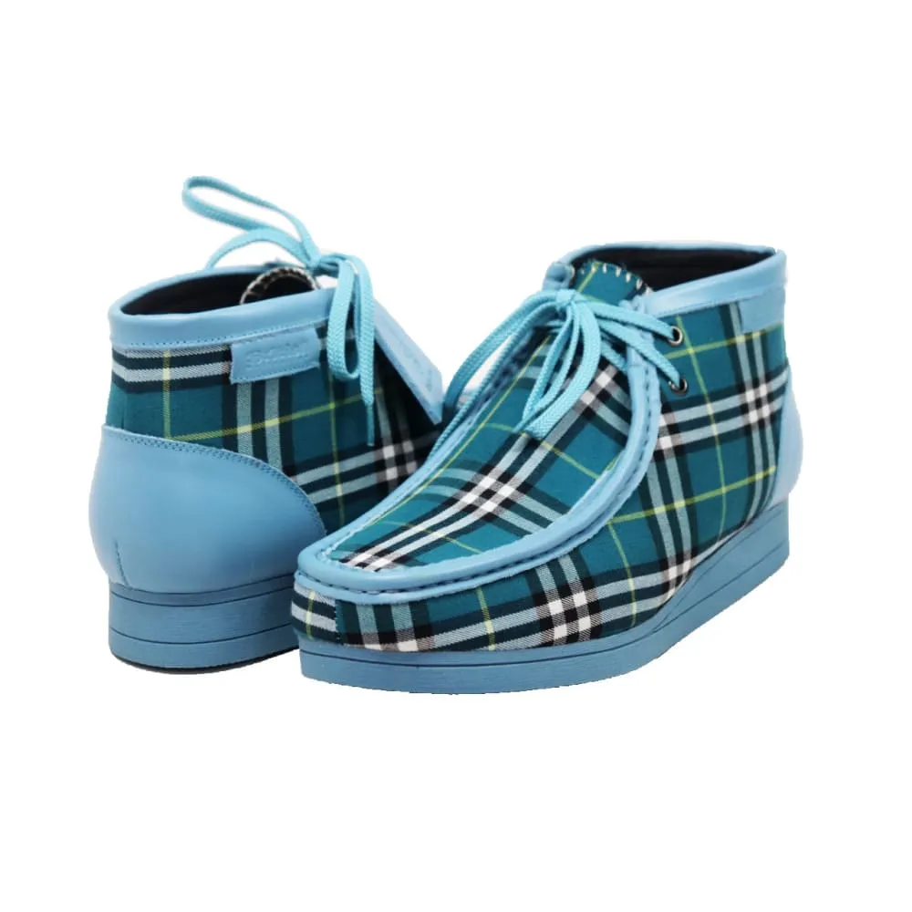 British Walkers New Castle Men's Multi Color Plaid Leather and Suede Ankle Boots