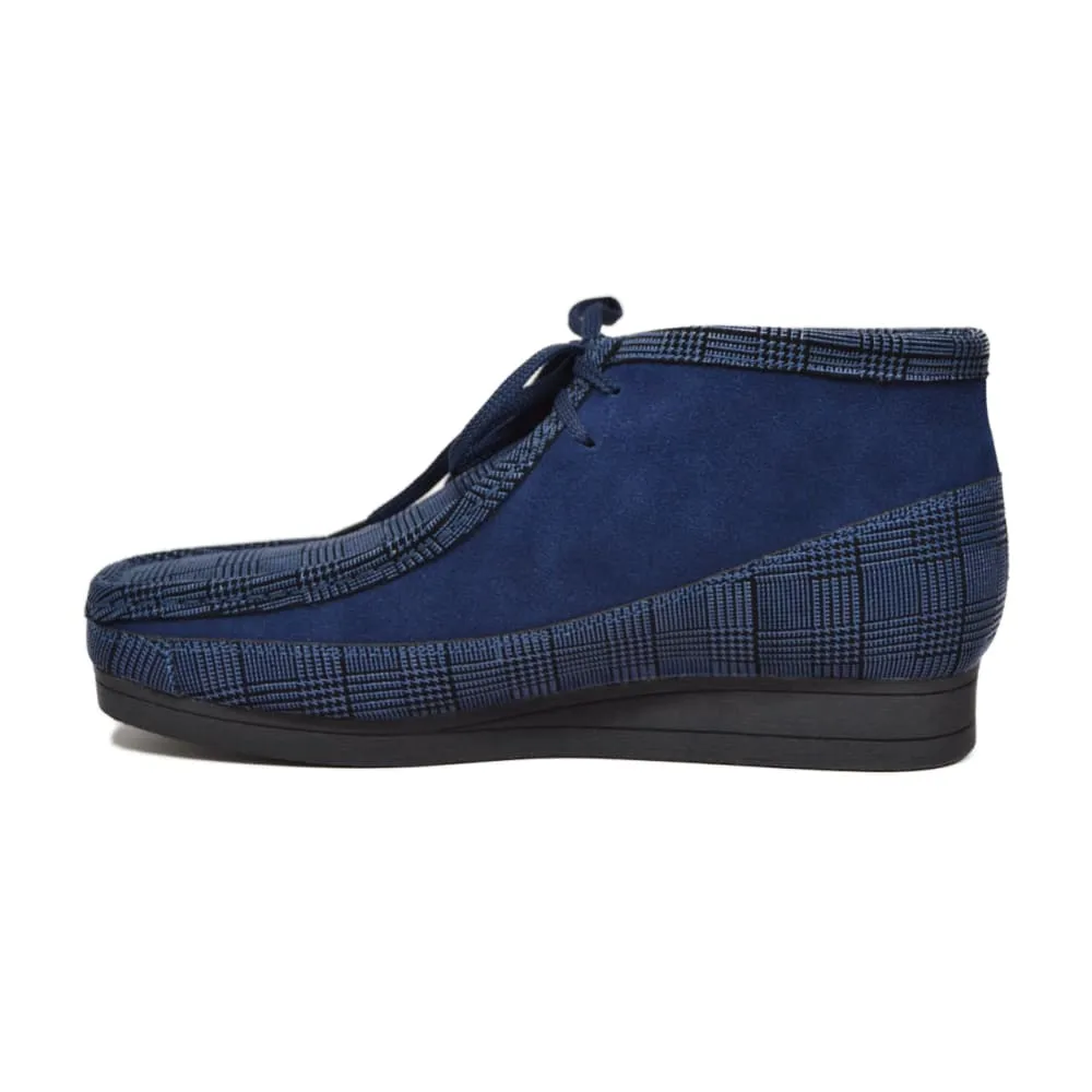 British Walkers New Castle Men's Multi Color Plaid Leather and Suede Ankle Boots