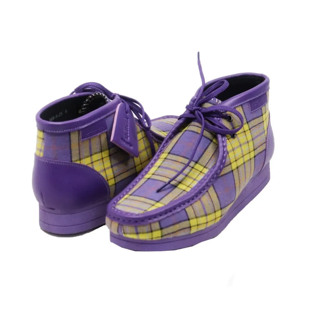 British Walkers New Castle Men's Multi Color Plaid Leather and Suede Ankle Boots