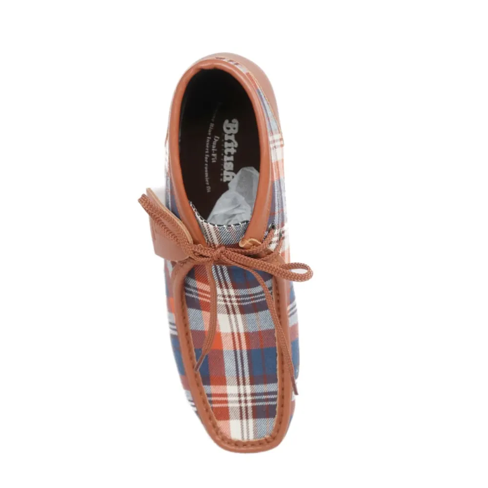 British Walkers New Castle Men's Multi Color Plaid Leather and Suede Ankle Boots
