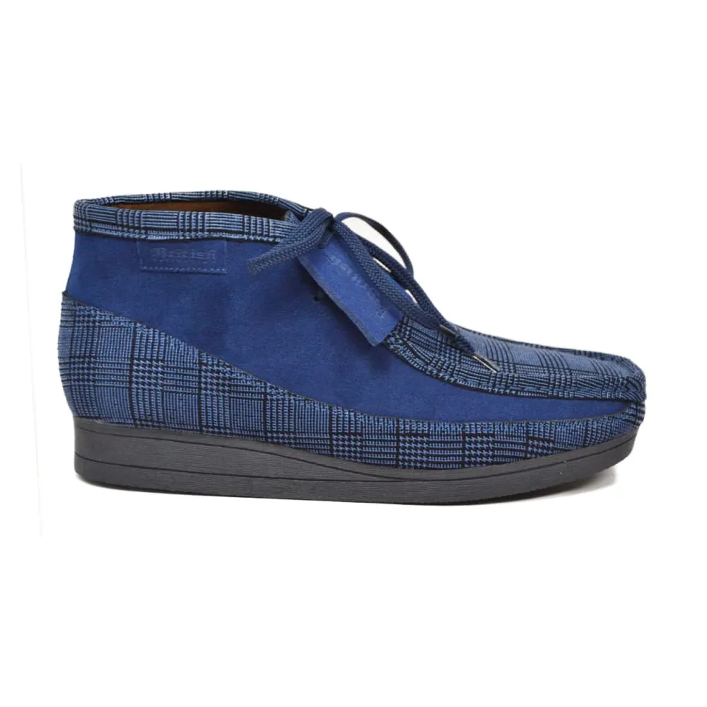 British Walkers New Castle Men's Multi Color Plaid Leather and Suede Ankle Boots