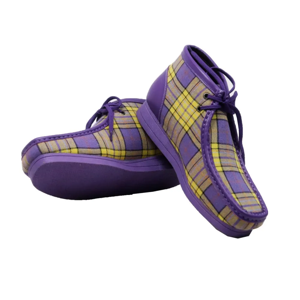 British Walkers New Castle Men's Multi Color Plaid Leather and Suede Ankle Boots