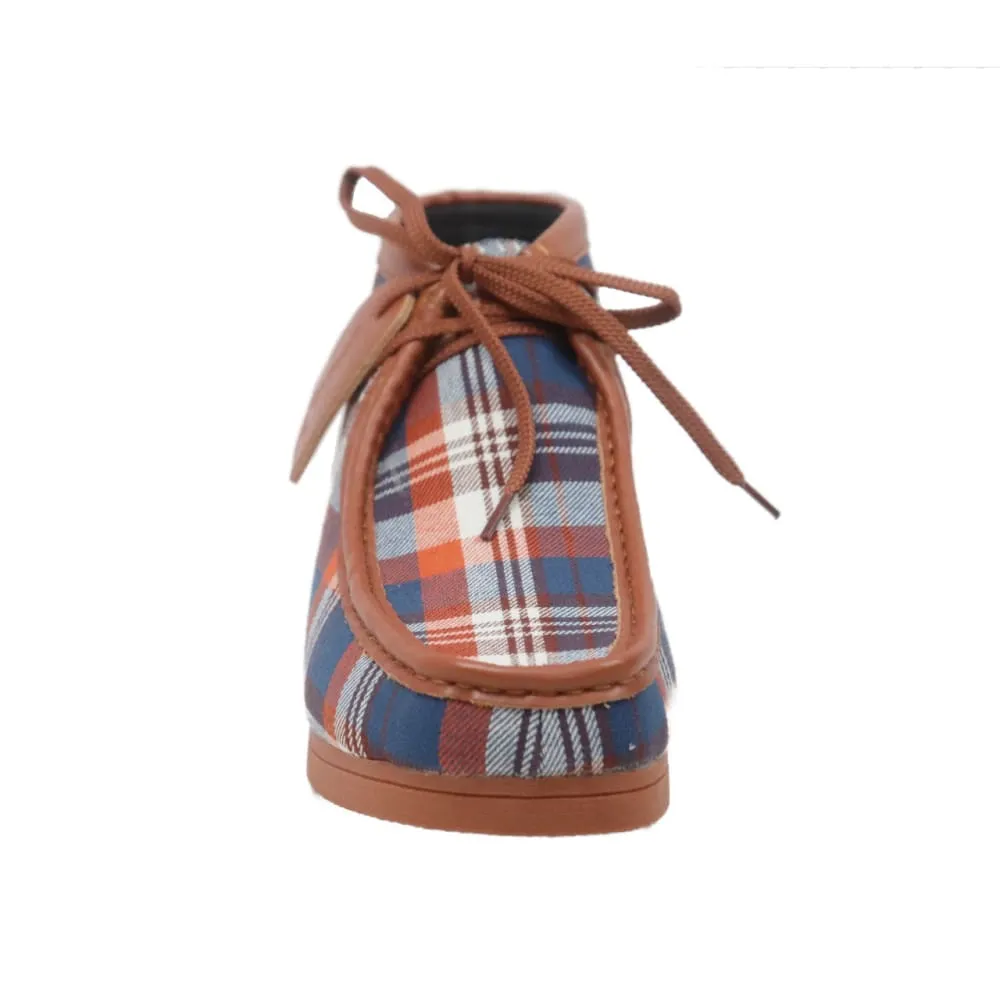 British Walkers New Castle Men's Multi Color Plaid Leather and Suede Ankle Boots