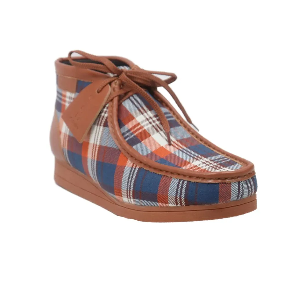 British Walkers New Castle Men's Multi Color Plaid Leather and Suede Ankle Boots