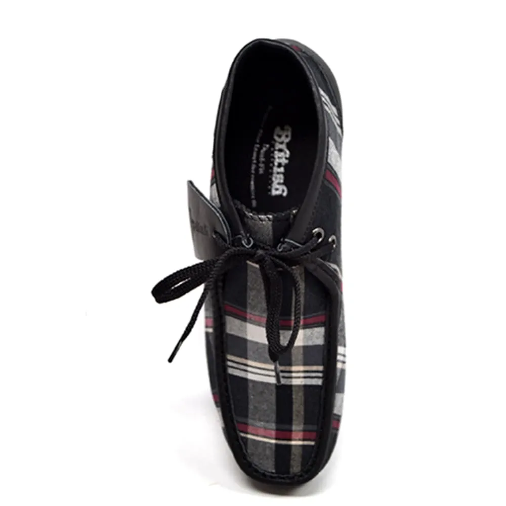 British Walkers New Castle Men's Multi Color Plaid Leather and Suede Ankle Boots