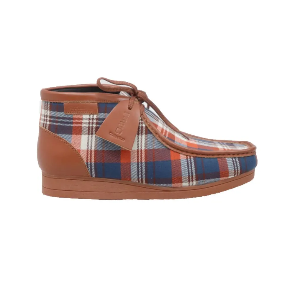British Walkers New Castle Men's Multi Color Plaid Leather and Suede Ankle Boots