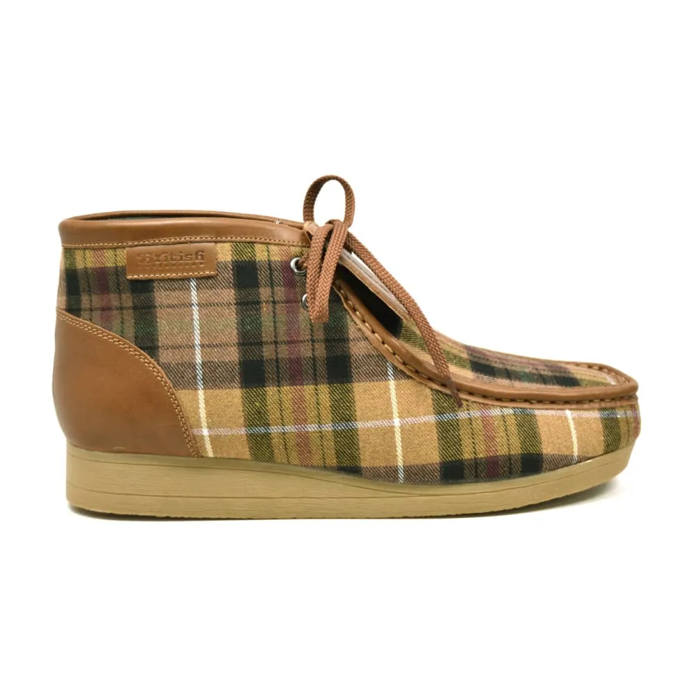 British Walkers New Castle Men's Multi Color Plaid Leather and Suede Ankle Boots