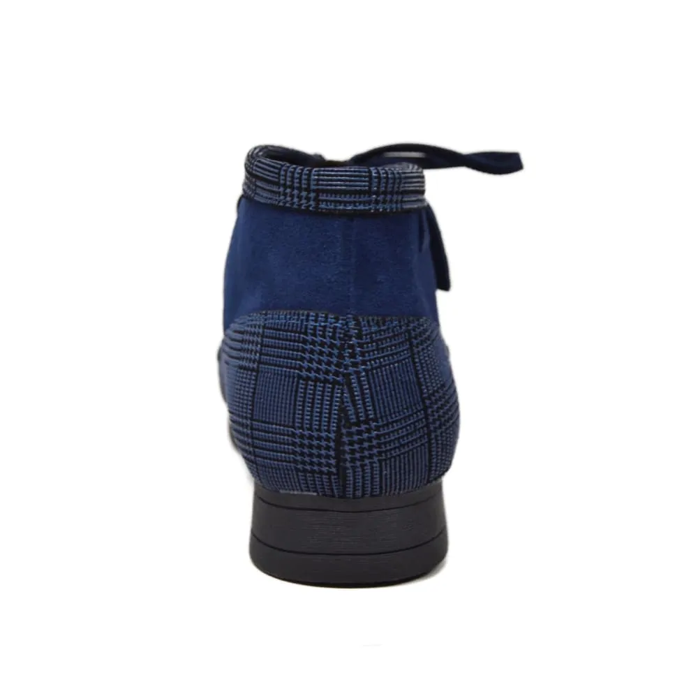 British Walkers New Castle Men's Multi Color Plaid Leather and Suede Ankle Boots