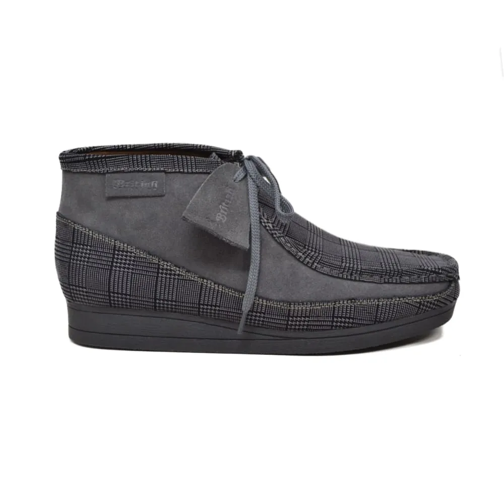 British Walkers New Castle Men's Multi Color Plaid Leather and Suede Ankle Boots