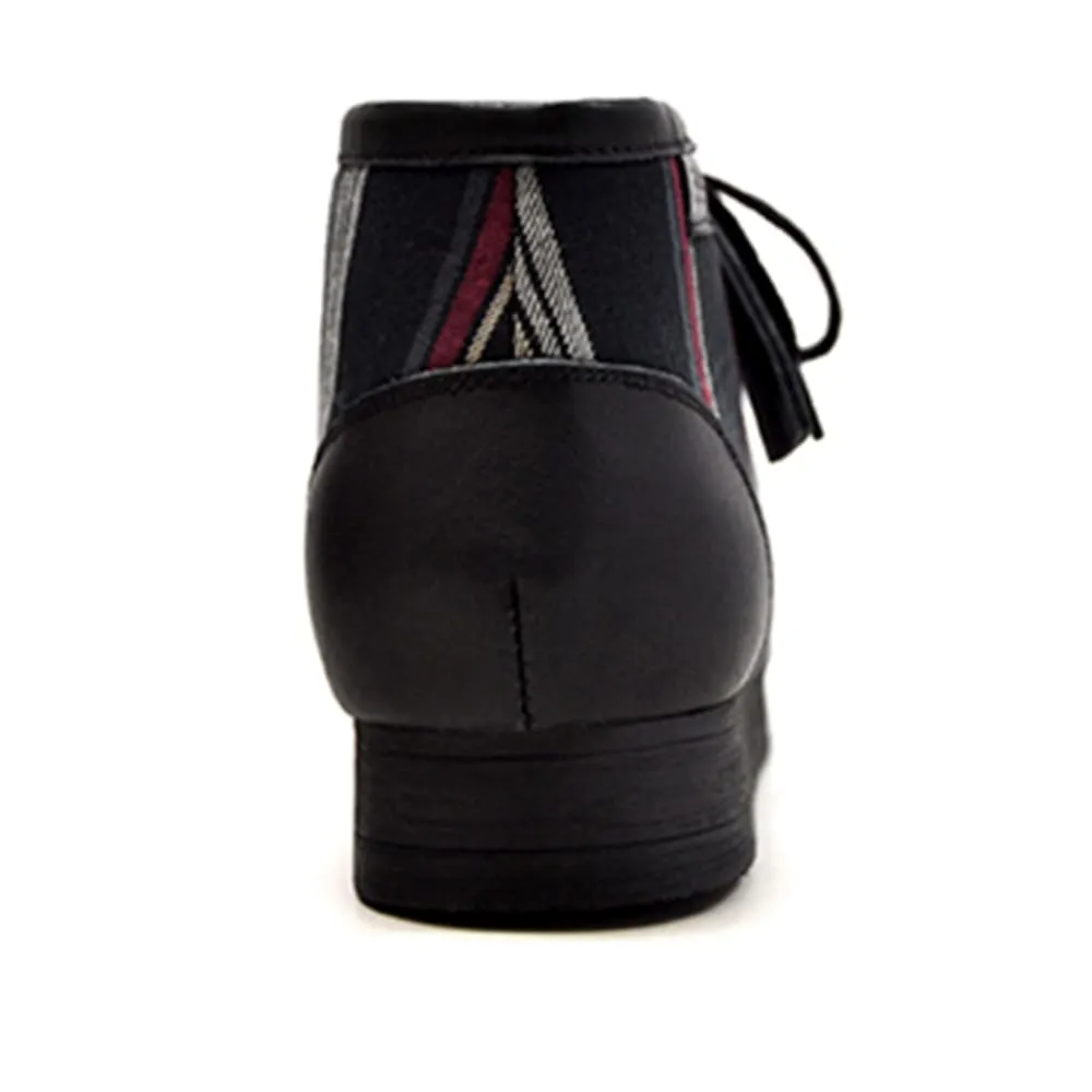 British Walkers New Castle Men's Multi Color Plaid Leather and Suede Ankle Boots