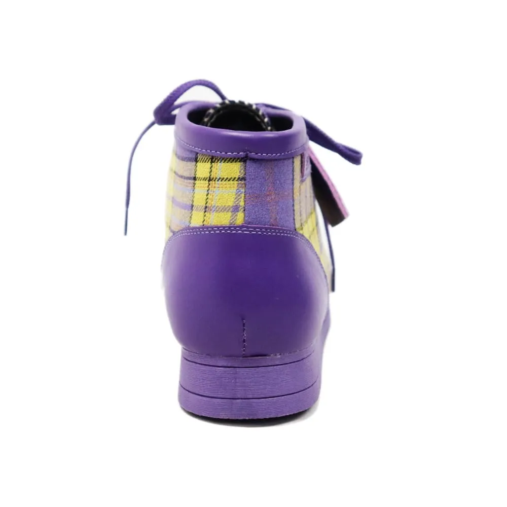 British Walkers New Castle Men's Multi Color Plaid Leather and Suede Ankle Boots