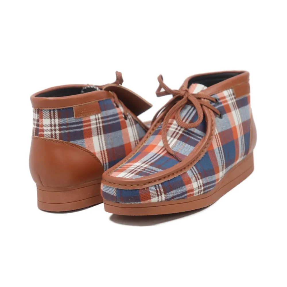 British Walkers New Castle Men's Multi Color Plaid Leather and Suede Ankle Boots