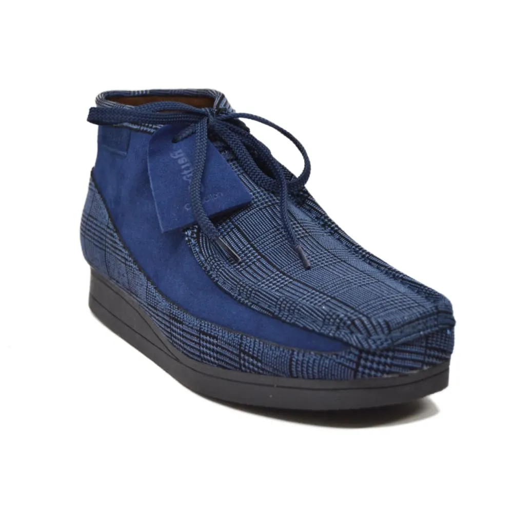 British Walkers New Castle Men's Multi Color Plaid Leather and Suede Ankle Boots