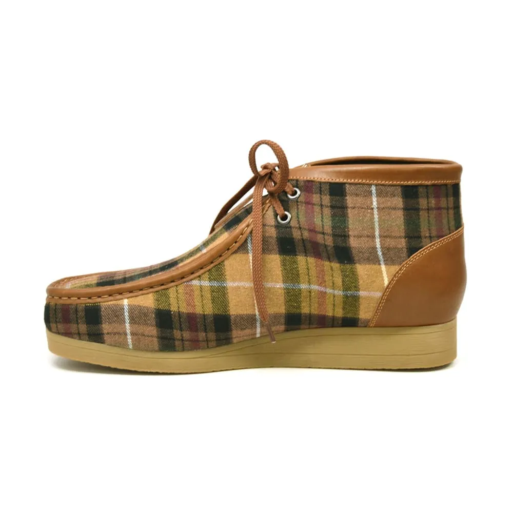 British Walkers New Castle Men's Multi Color Plaid Leather and Suede Ankle Boots