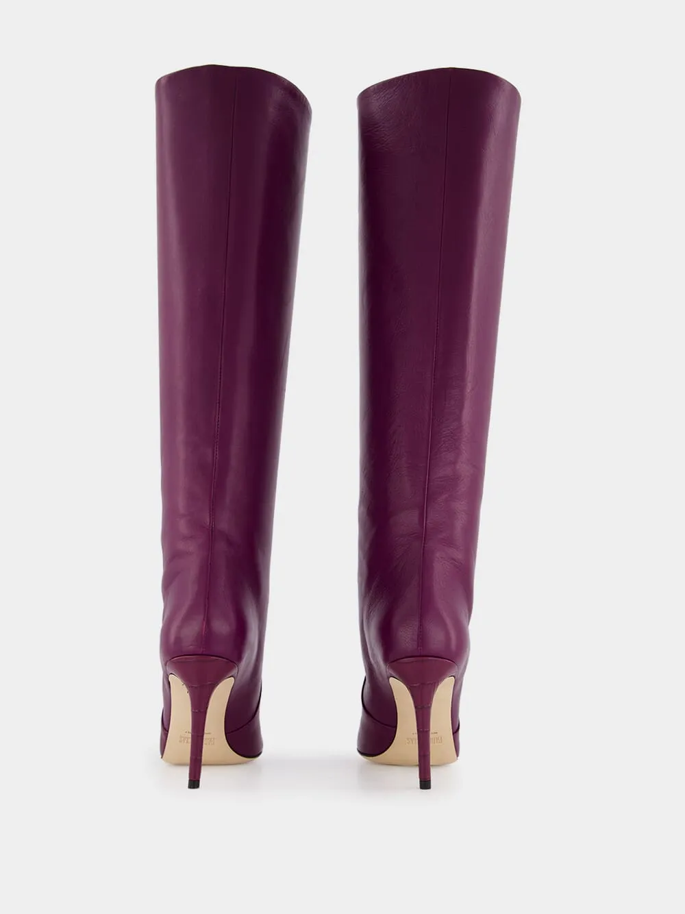 Burgundy Nappa Leather Stiletto Boots