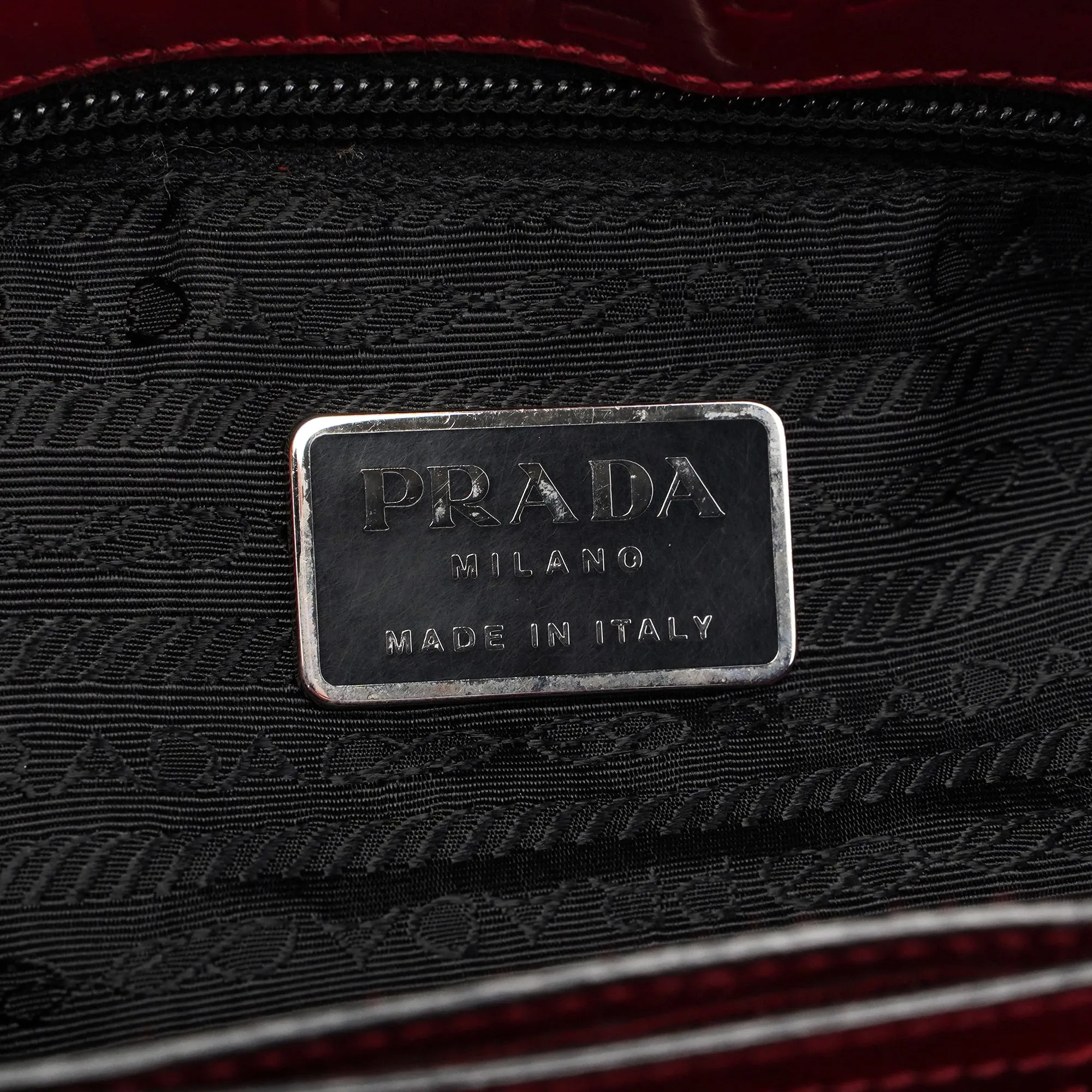 Burgundy Spazzolato Embossed Tote Bag