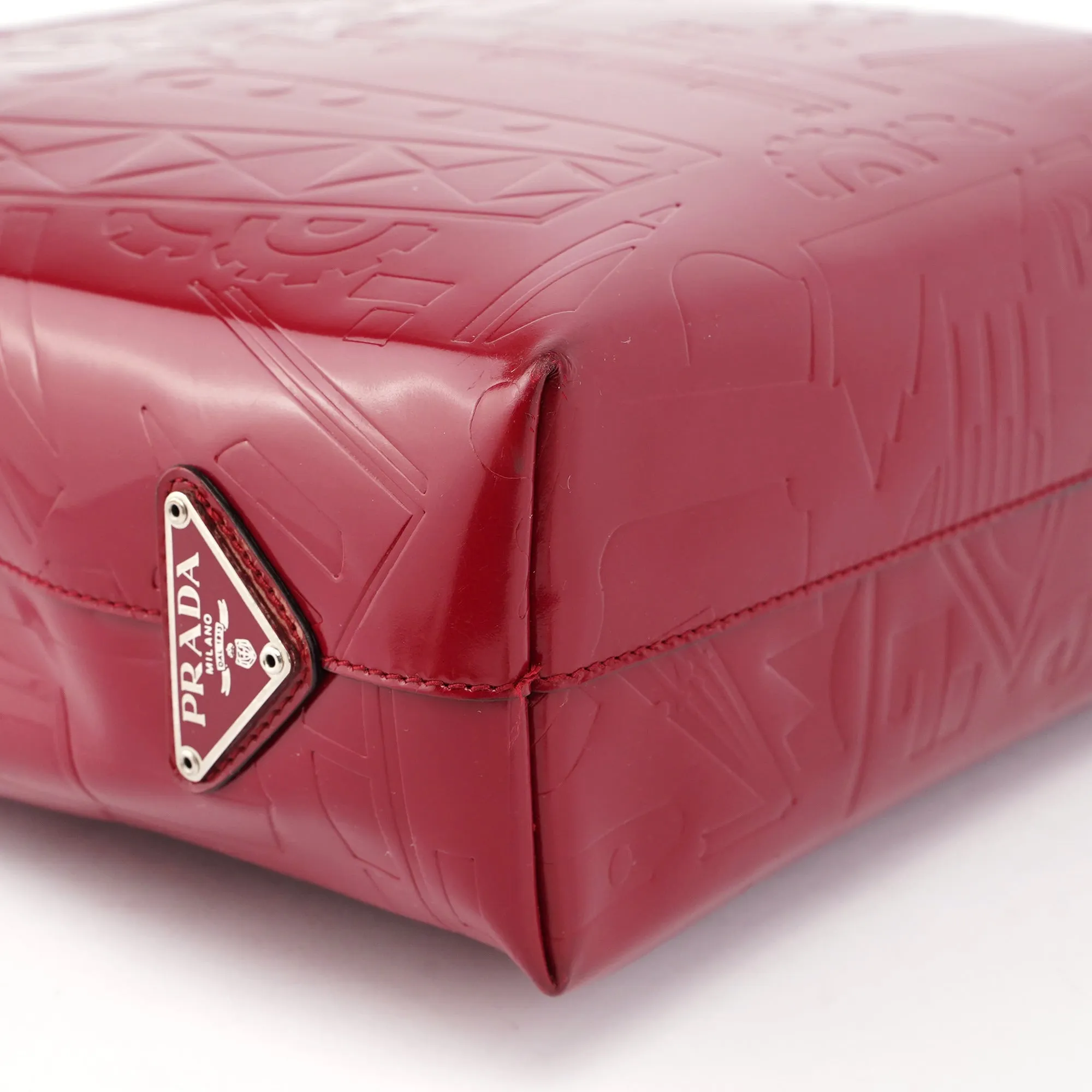 Burgundy Spazzolato Embossed Tote Bag
