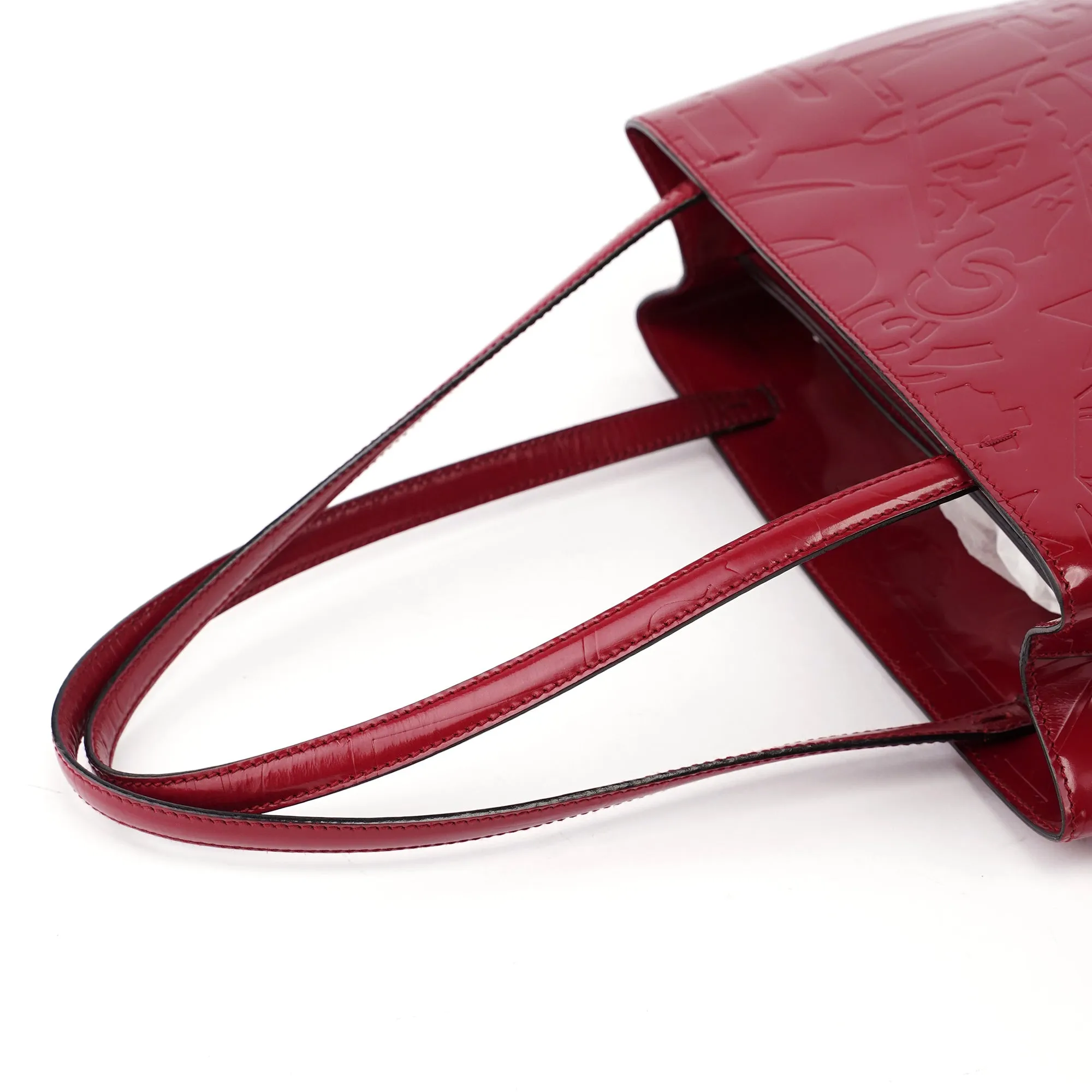 Burgundy Spazzolato Embossed Tote Bag