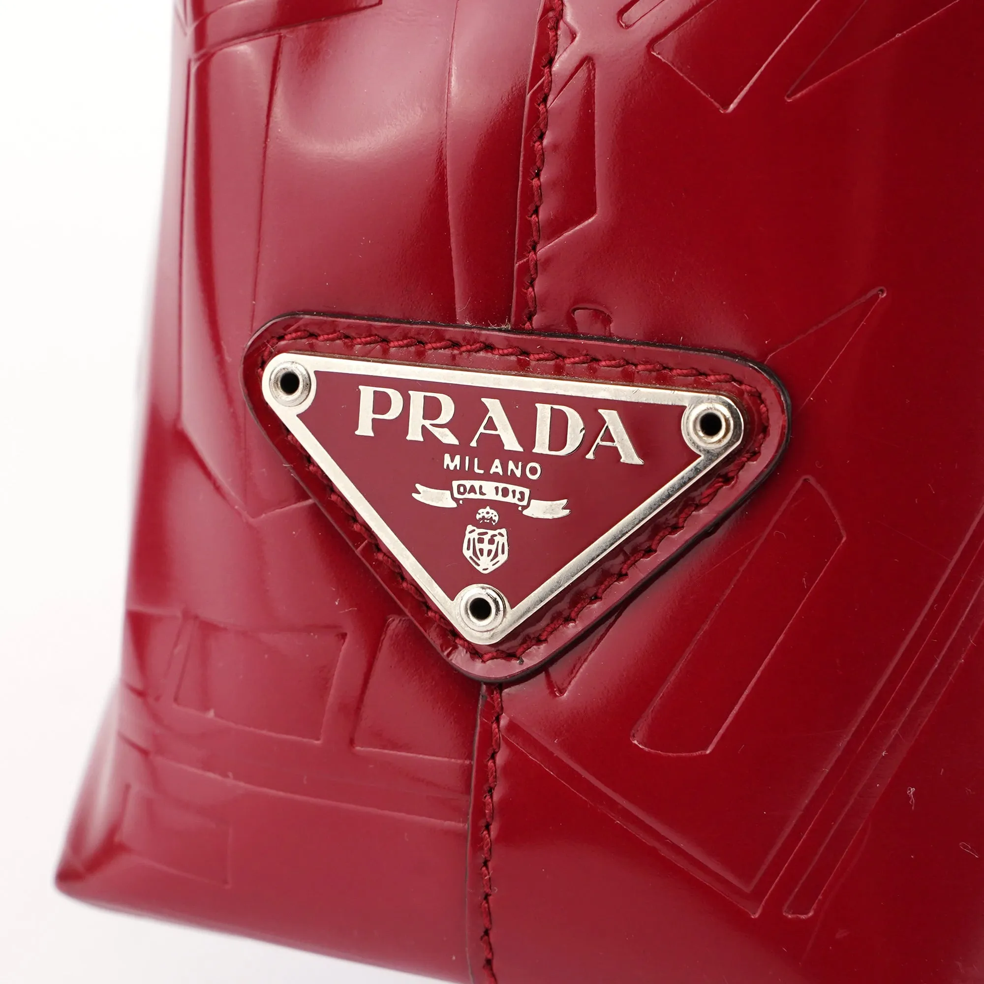 Burgundy Spazzolato Embossed Tote Bag