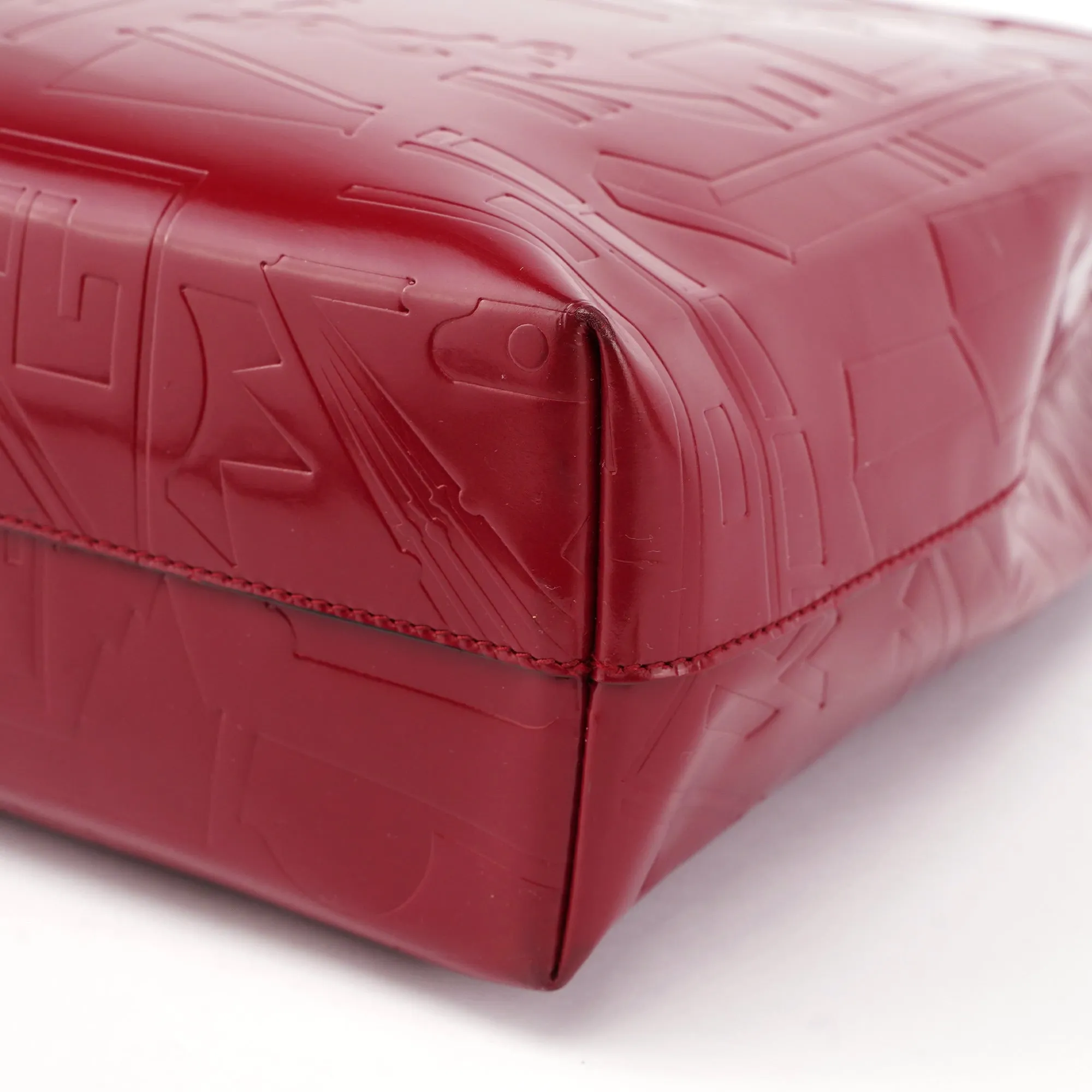 Burgundy Spazzolato Embossed Tote Bag