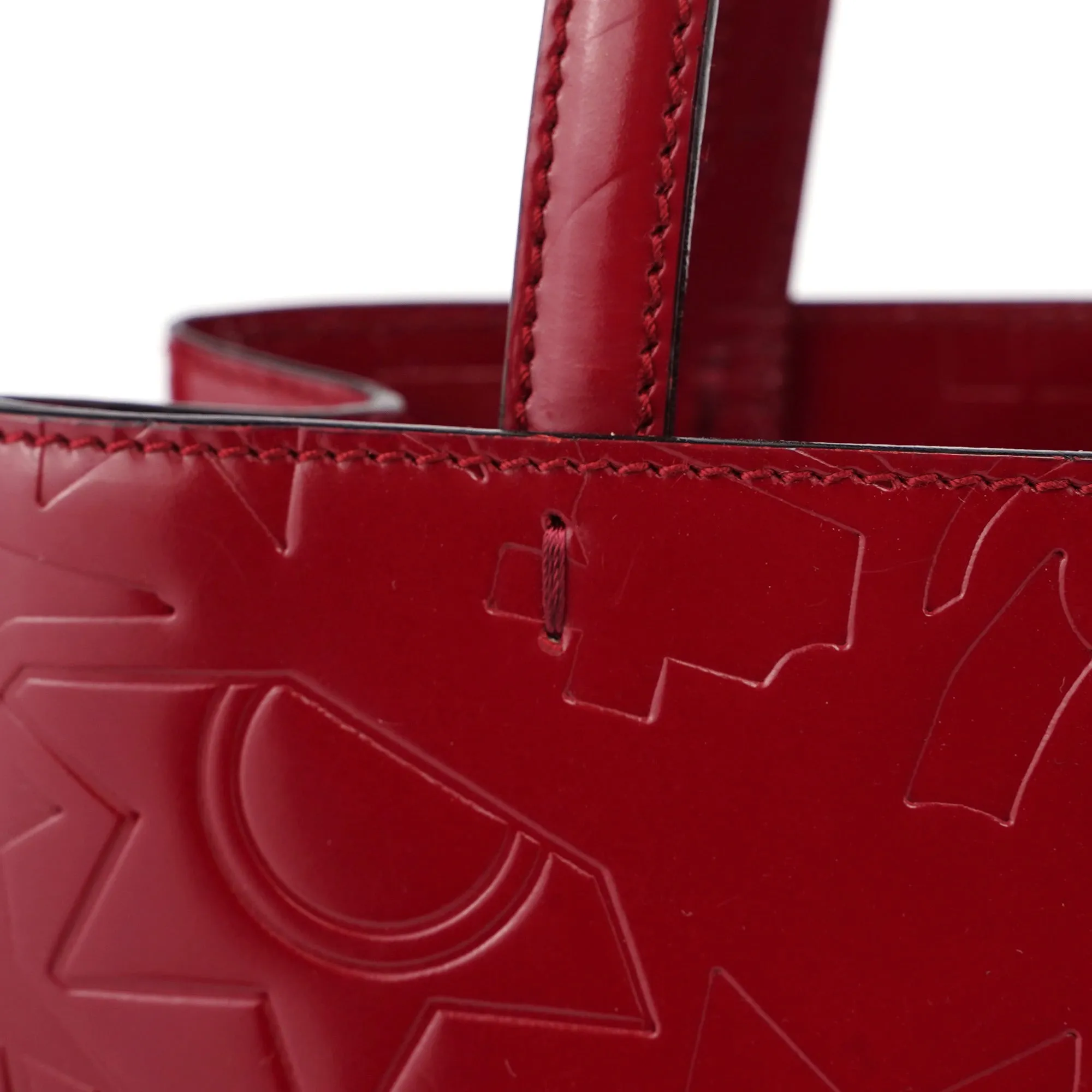 Burgundy Spazzolato Embossed Tote Bag