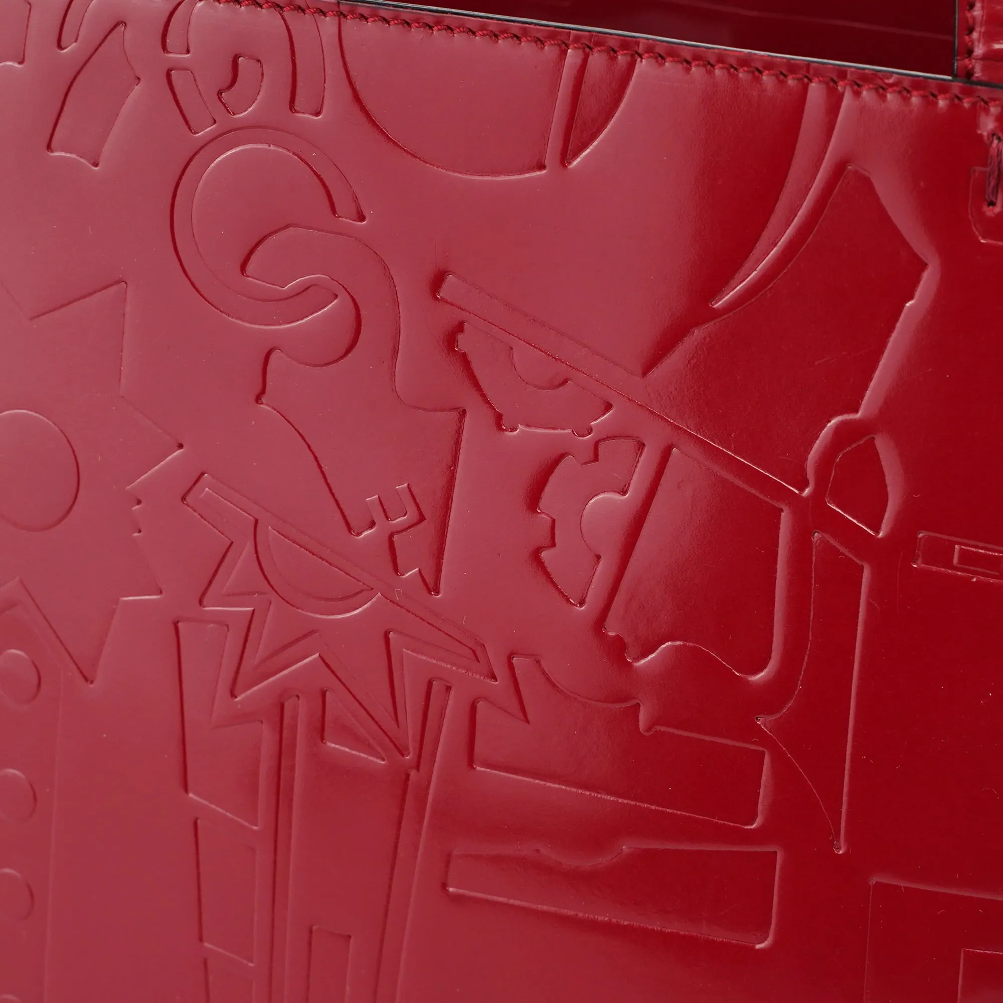 Burgundy Spazzolato Embossed Tote Bag
