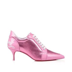 CHRISTIAN LOUBOUTIN Elegant Leather Pumps with Lace-Up Front - 1.9 in Heel